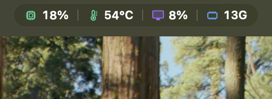 StatusStats compact strip in the macOS menu bar